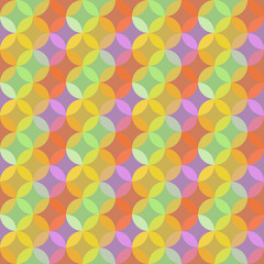 Seamless multicolored transparent circles pattern