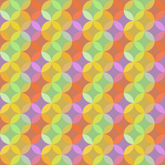 Seamless multicolored transparent circles pattern