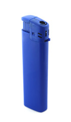 Blue lighter on white