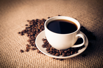 Coffee Cup with Roasted Beans