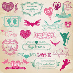 Scrapbook Design Elements - Valentine's Day Love Set