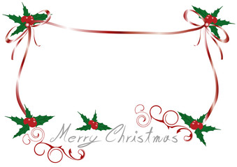 Naklejka premium Sfondo agrifoglio Merry Christmas