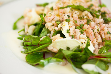 beetroot spinach and prawns, healthy salad