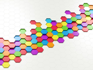 Abstract Colorful Hexagons