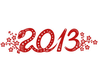 Snake year 2013. Chinese zodiac symbol.