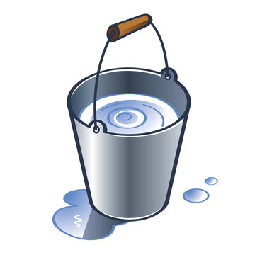 recommend clip art: Zinc aluminum Bucket with wooden handle water drops