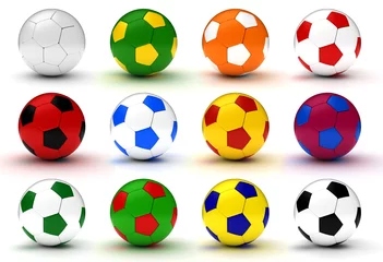 Cercles muraux Sports de balle Colorfull Soccer Balls
