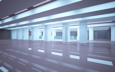 Fototapeta premium abstract interior mall with classical columns and stairs