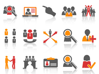 Job and human resource Icons set