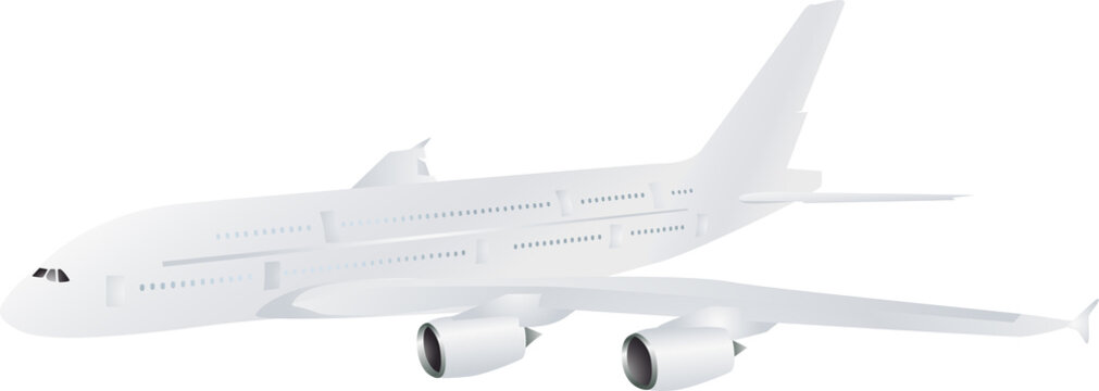 White airplane isolated on white vector