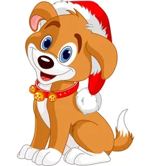 Zelfklevend Fotobehang Christmas dog © Anna Velichkovsky