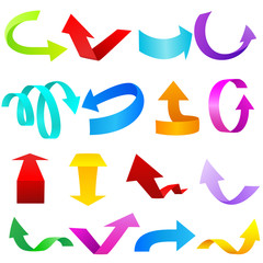 vector illustration of set colorful arrow in different shape