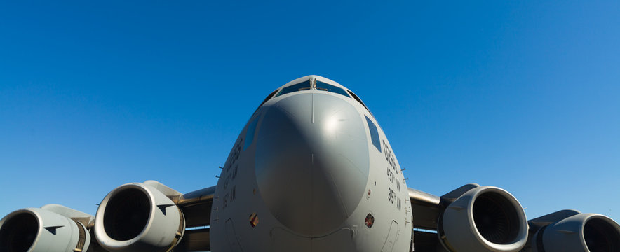 Fototapeta American C-17 Globemaster jet transport airplane