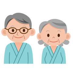 健康診断を受けるシニア男女