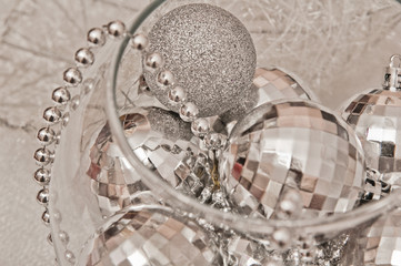 Silvery beads and spheres