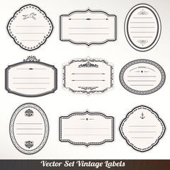 Vector frame labels set ornamental vintage decoration