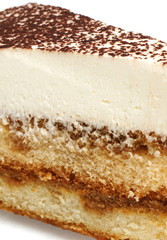 Tiramisu slice close up