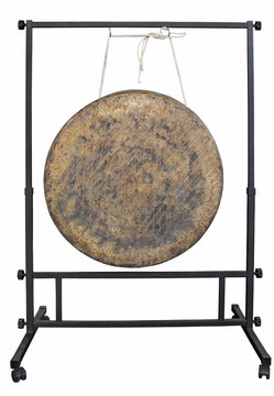 Oriental Gong Isolated On White Background