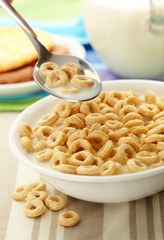 Cereal in Spoon and Bowl