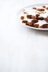 Cinnamon stars on a plate