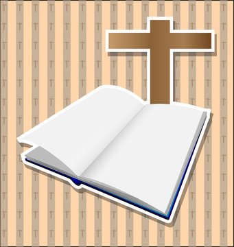 Bible with brown cross card