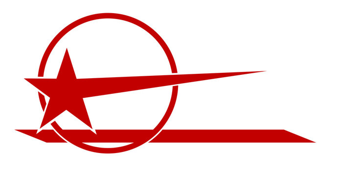 Red star logo.
