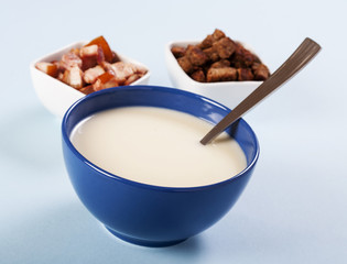 Smooth, creamy potato soup