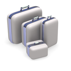Luxury suitcases in white