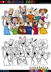 Happy People group for coloring