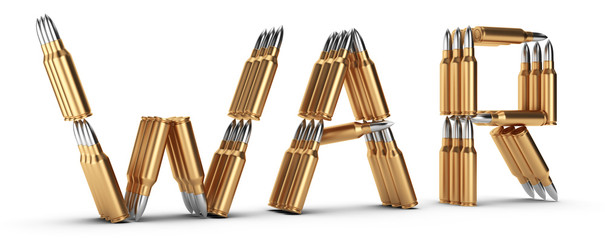 War and bullets. High quality 3d render.