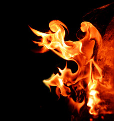 girl shaped fire flames