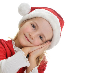 girl in santa cap