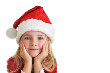 girl in santa cap