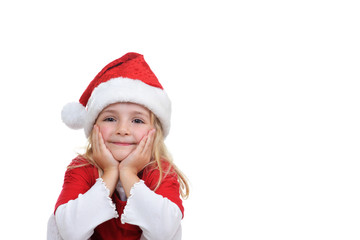 girl in santa cap