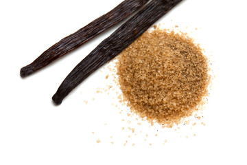 vanilla beans and brown vanilla sugar
