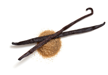 vanilla beans and brown vanilla sugar