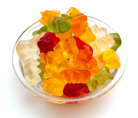 gummy bears candies in a bowl