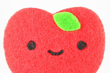 Red kitchen sponge