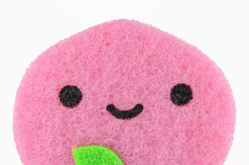 Pink kitchen sponge
