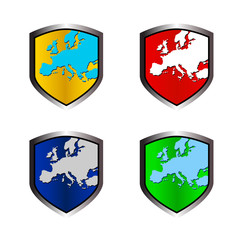 EU map on shield