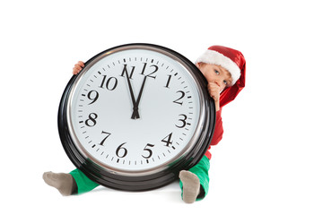 Boy in cap of Santa Claus