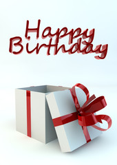 Happy Birthday Card with open gift box