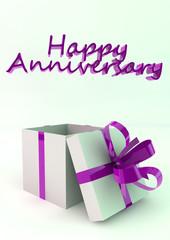 Happy Anniversary Card with open gift box