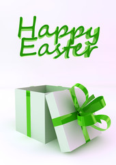 Happy Easter Card with open gift box