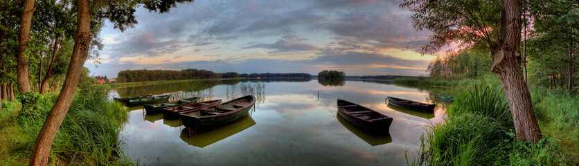 Fototapeta Boats and lake obraz