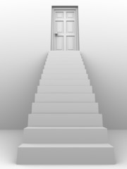 3d Staircase to closed door