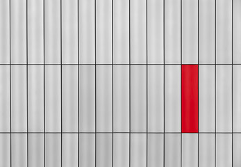 Gray outside wall with a red rectangle