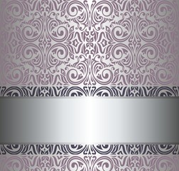 pink  & silver vintage wallpaper