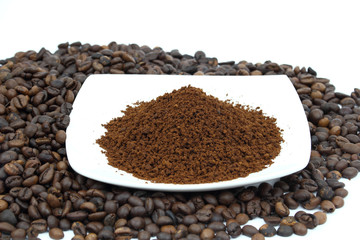 Beans of coffee