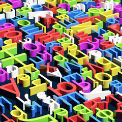 Color cyrillic letters